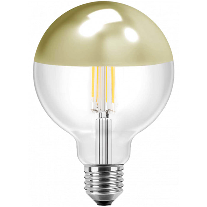 LED-E27 8W 810lm G125 KopfspiegelGold