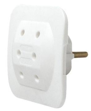 Euro 3-fach Stecker flach weiss, TÜV/GS