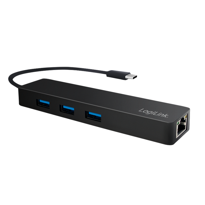 USB-C Hub 3-fach 3xUSB 3.0 A & 1xRJ45