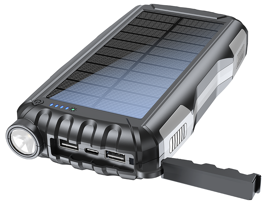 Powerbank Solar 20Ah mit LED-Lampe