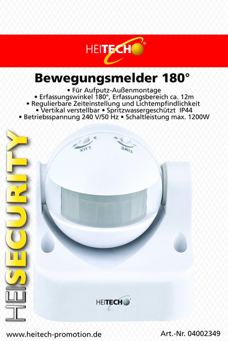 Bewegungsmelder max.300W weiß 180°,