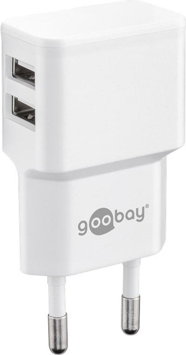 USB-Netzteil 2,4A 2-fach Slim ws goobay