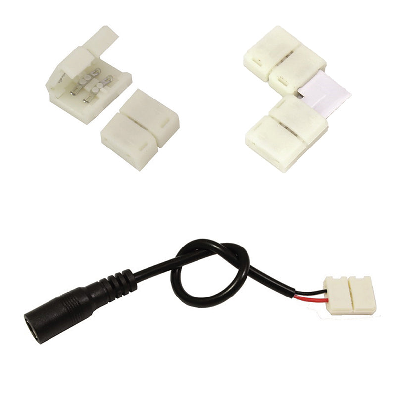 LED Verbinder 10mm mit Kabel 30cm mit DC-Buchse, 2