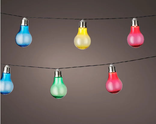 Solar Lichterkette "Glühbirne" bunt oder weiß
