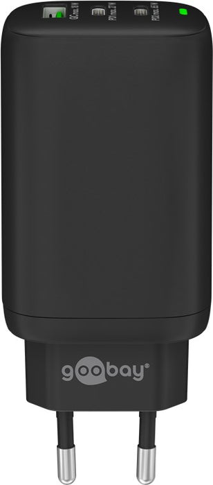 USB-C™ PD GaN Multiport-Schnellladegerät (65 W) schwarz/weiß