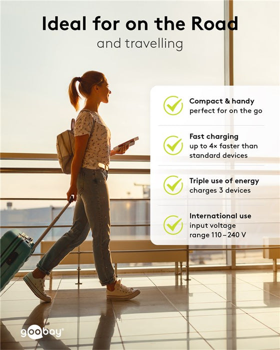 USB-C™ PD GaN Multiport-Schnellladegerät (65 W) schwarz/weiß