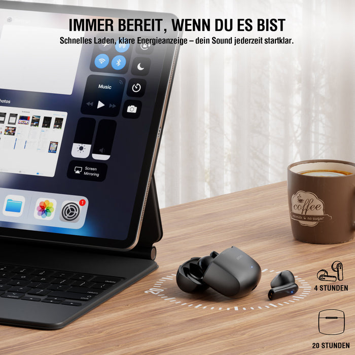 Ohrhörer BT 5.4 SkyBuds Air IPX4 schwarz