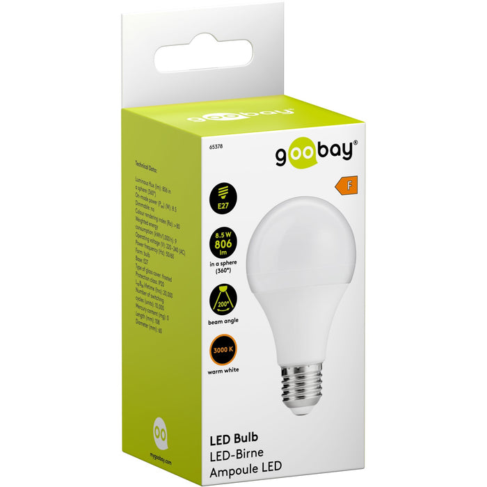 LED-E27 8,5W 806lm 3000K ww goobay 200°