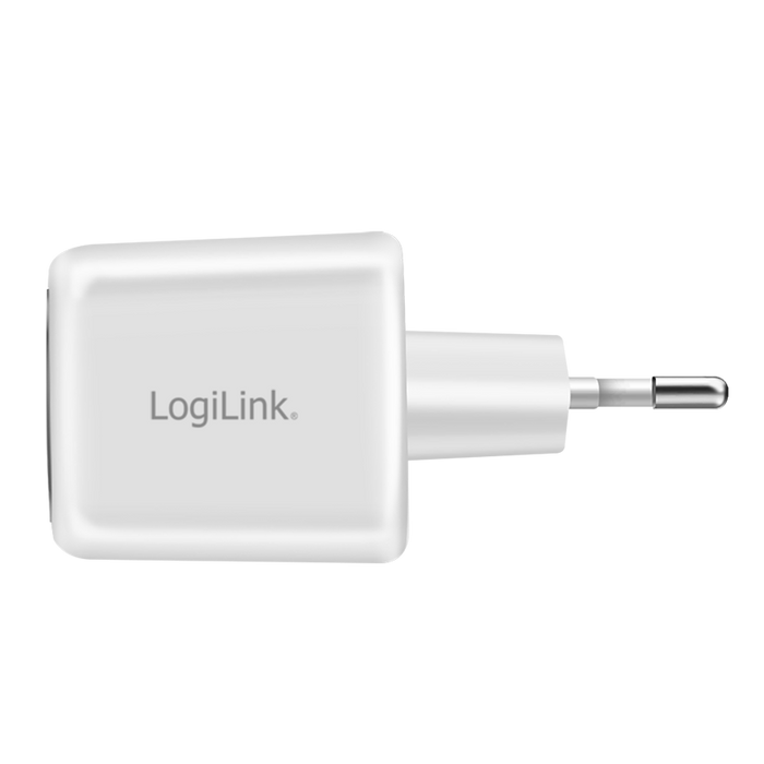 Dual-USB-Schnellladegerät, USB-C (PD), USB-A, 20 W, weiß