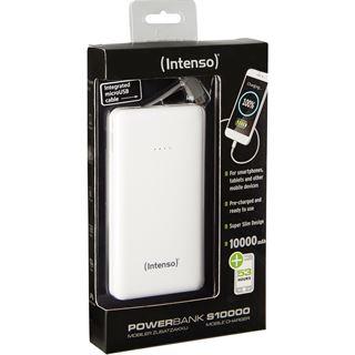 Powerbank 10Ah Intenso S10000 Slim Weiß mit integr. Micro-USB Kabel