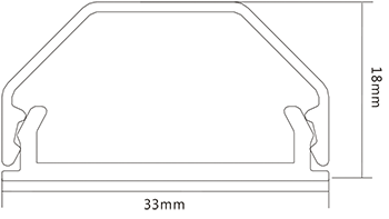 Kabelkanal f. TV 0.75 m 33mm weiß Alu