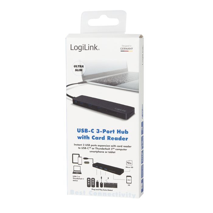 USB-C Hub, SD/MicroSD-Slot, 3x USB 3.0