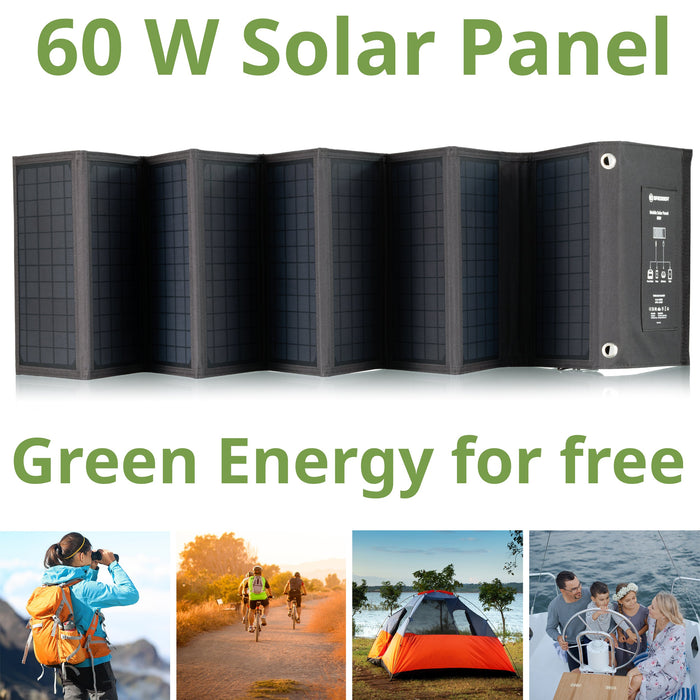 Solar-Panel 60W 3xUSB/1xDC 18V max. 3,3A