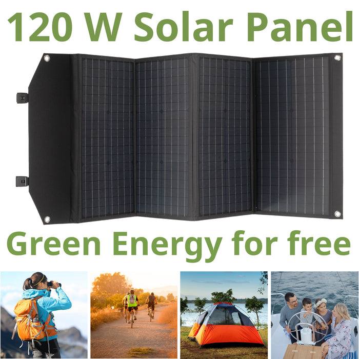 Solar-Panel 120W 3xUSB/1xDC 18V max.6,6A