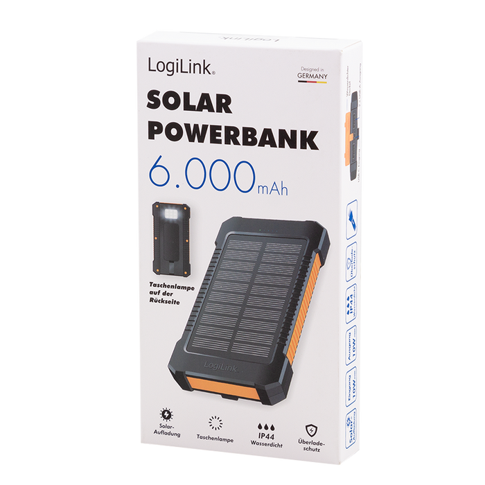Powerbank Solar 6Ah 2xUSB-A LogiLink