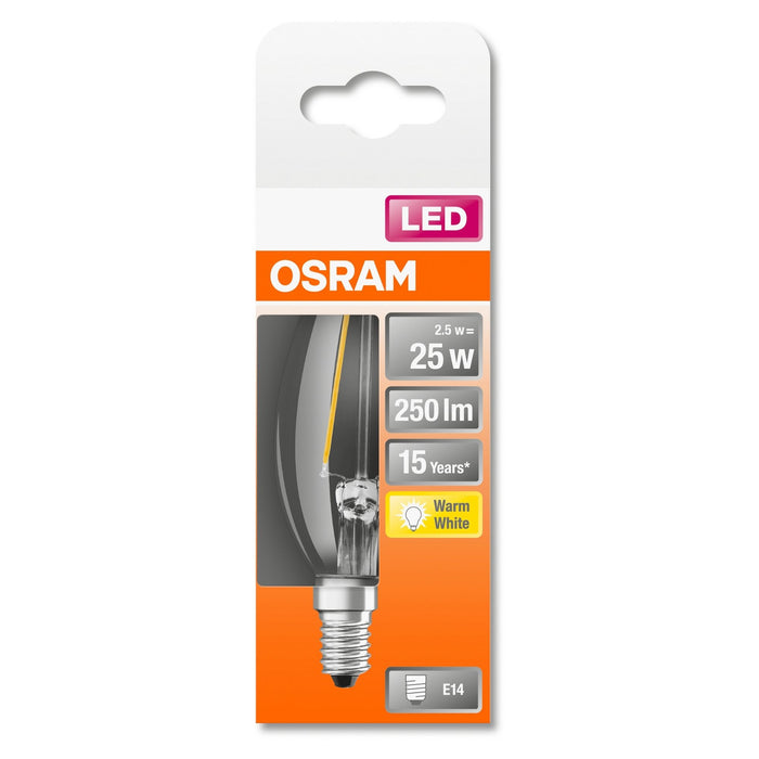 LED-E14 2W 250lm B25 Filament Osram