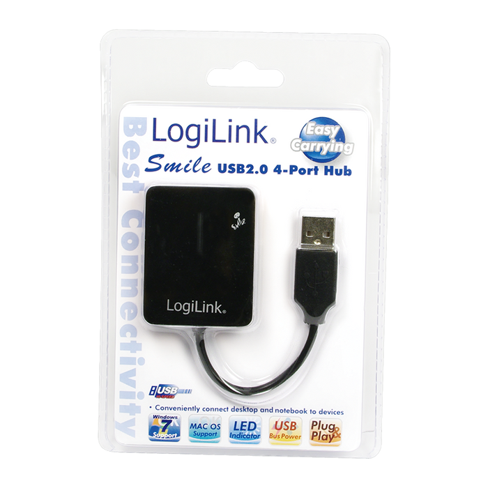 USB-Hub 2.0, 4-Port smile schwarz ohne